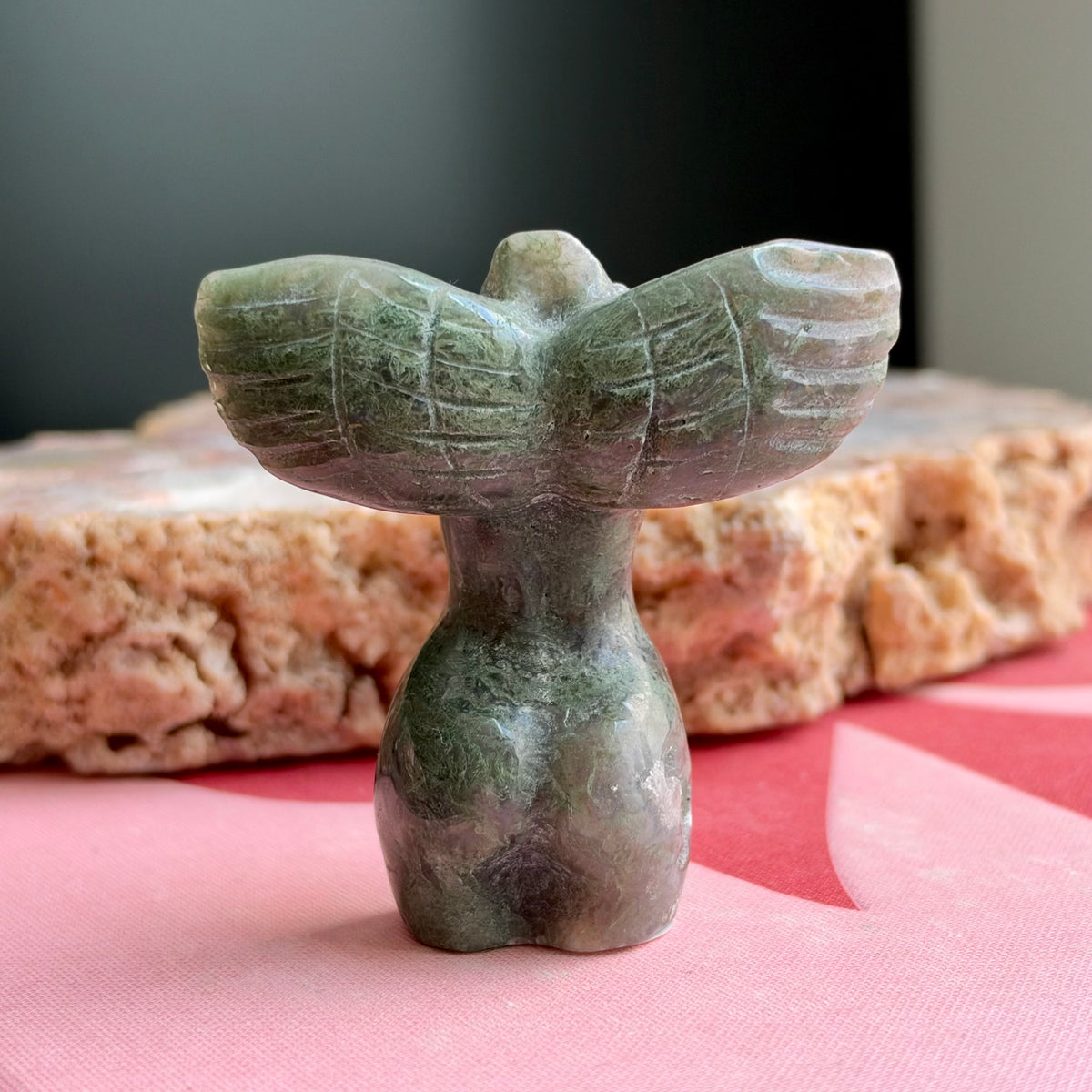 Druzy Mini Moss Agate Goddess Angel No 28
