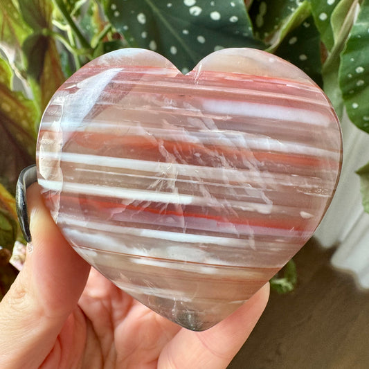 Pink Agate Banded Heart No 52