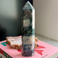 Druzy Moss Agate Tower No 242