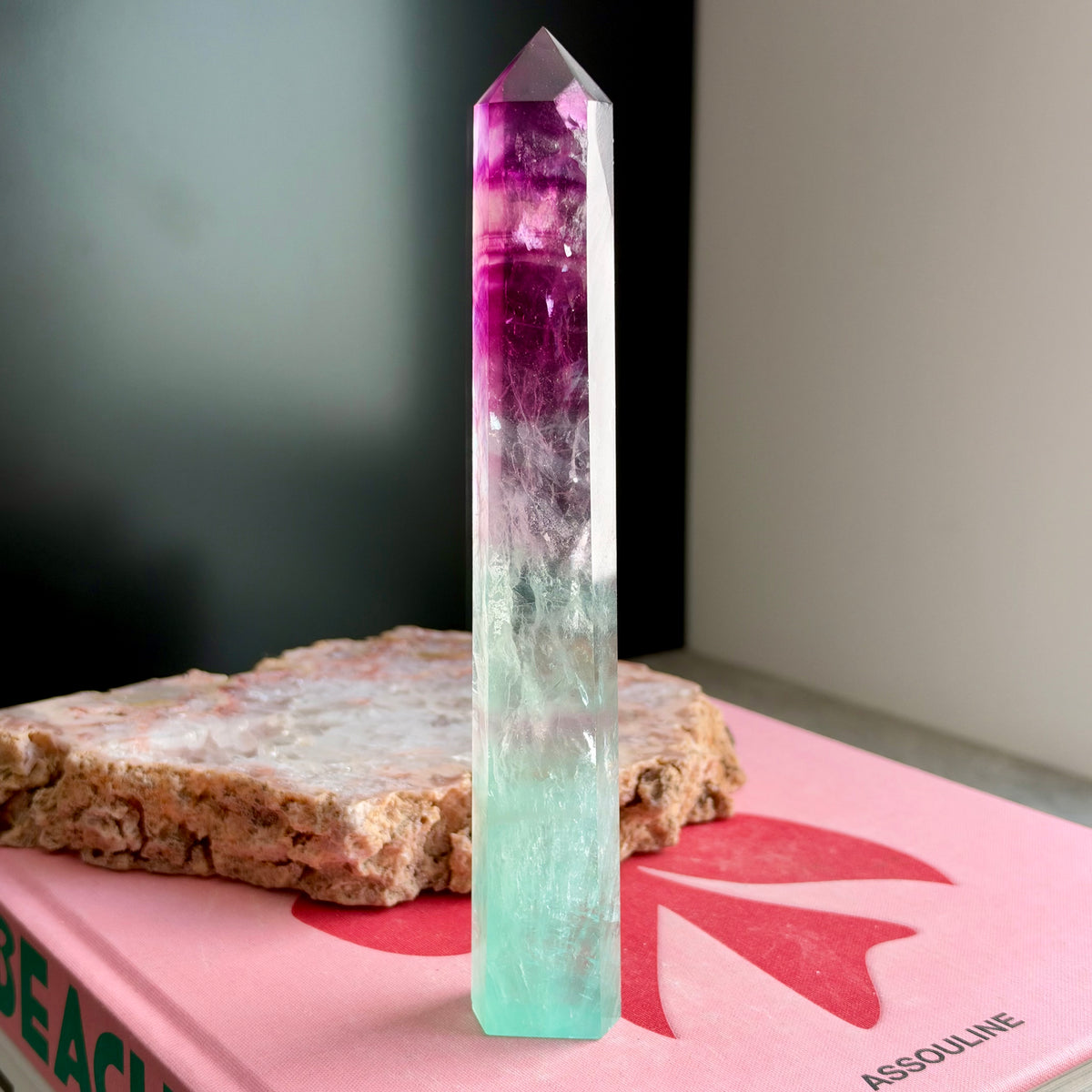 Watermelon Fluorite Tower No 221