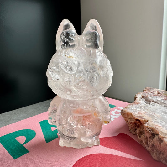 Clear Quartz Labubu with Golden Healer Inclusion