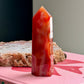 Carnelian Tower with Clear Quartz Tower No 54