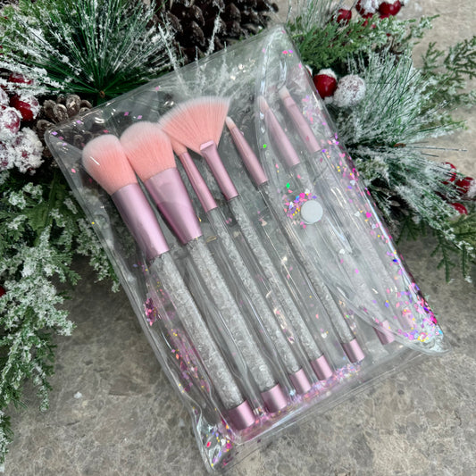 Clear Quartz Set of 7 Make Up Brushes