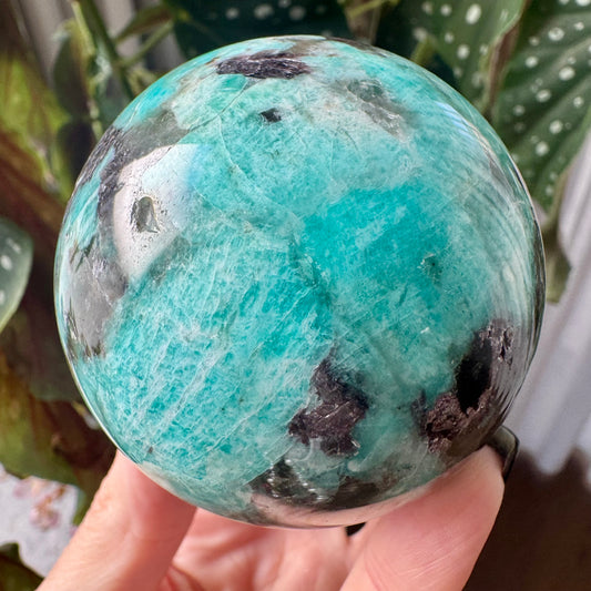 Amazonite, Lepidolite & Smokey Quartz Sphere No 209