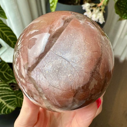 Moonstone with Sunstone Sphere No 160