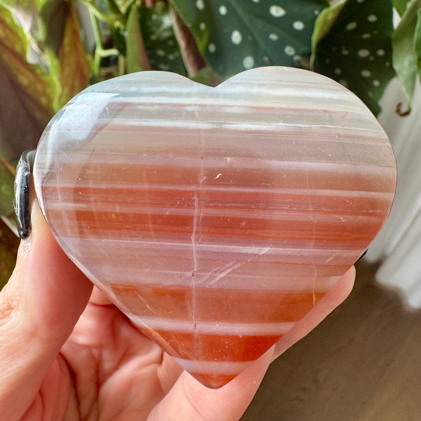 Pink Agate Banded Heart No 50