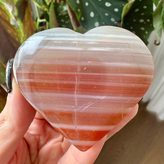Pink Agate Banded Heart No 50