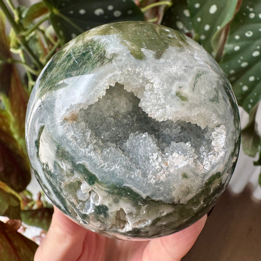 Druzy Moss Agate Sphere No 262