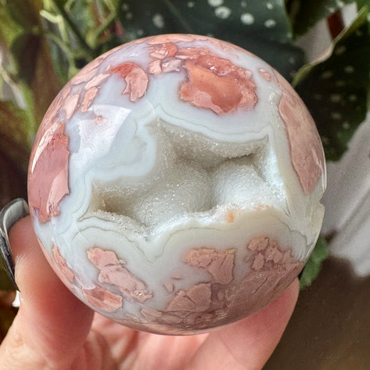 Druzy Pink Agate Sphere No 152