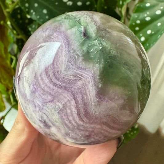 Plum Blossom Fluorite Sphere No 277