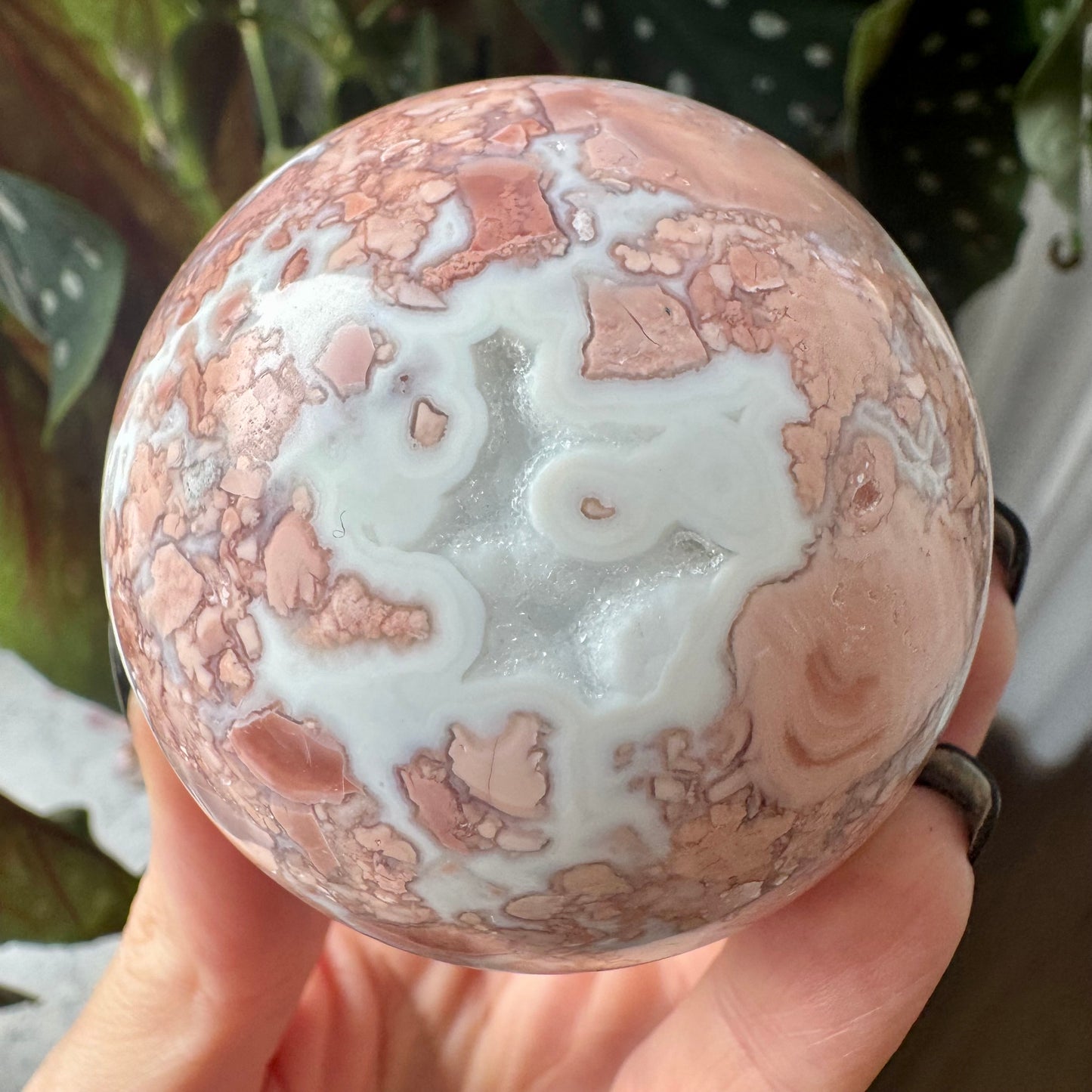 Druzy Pink Agate Sphere No 155
