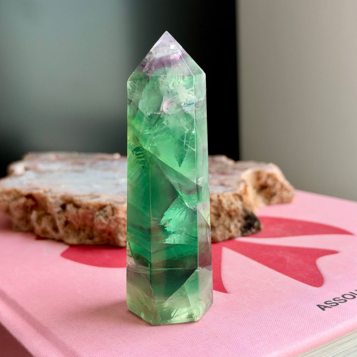 Snowflake Rainbow Fluorite Tower No 318