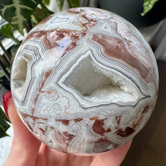 Pink Mexican Lace Agate Sphere No 95