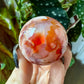 Carnelian with Flower Agate Sphere No 75