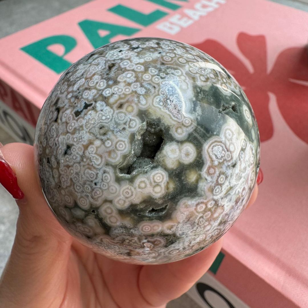 8th Vein Orbicular Ocean Jasper Sphere