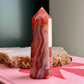 Carnelian Tower with Clear Quartz Tower No 54