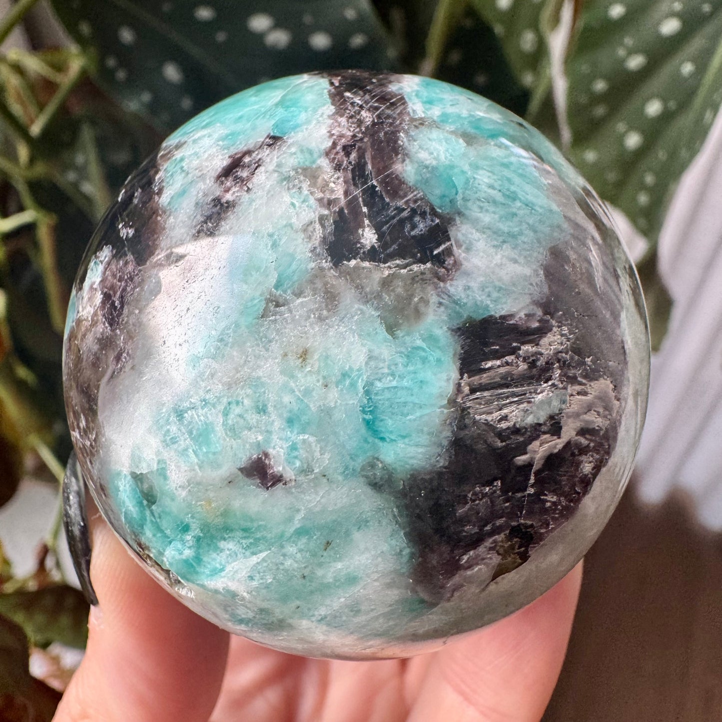 Amazonite, Lepidolite & Smokey Quartz Sphere No 206