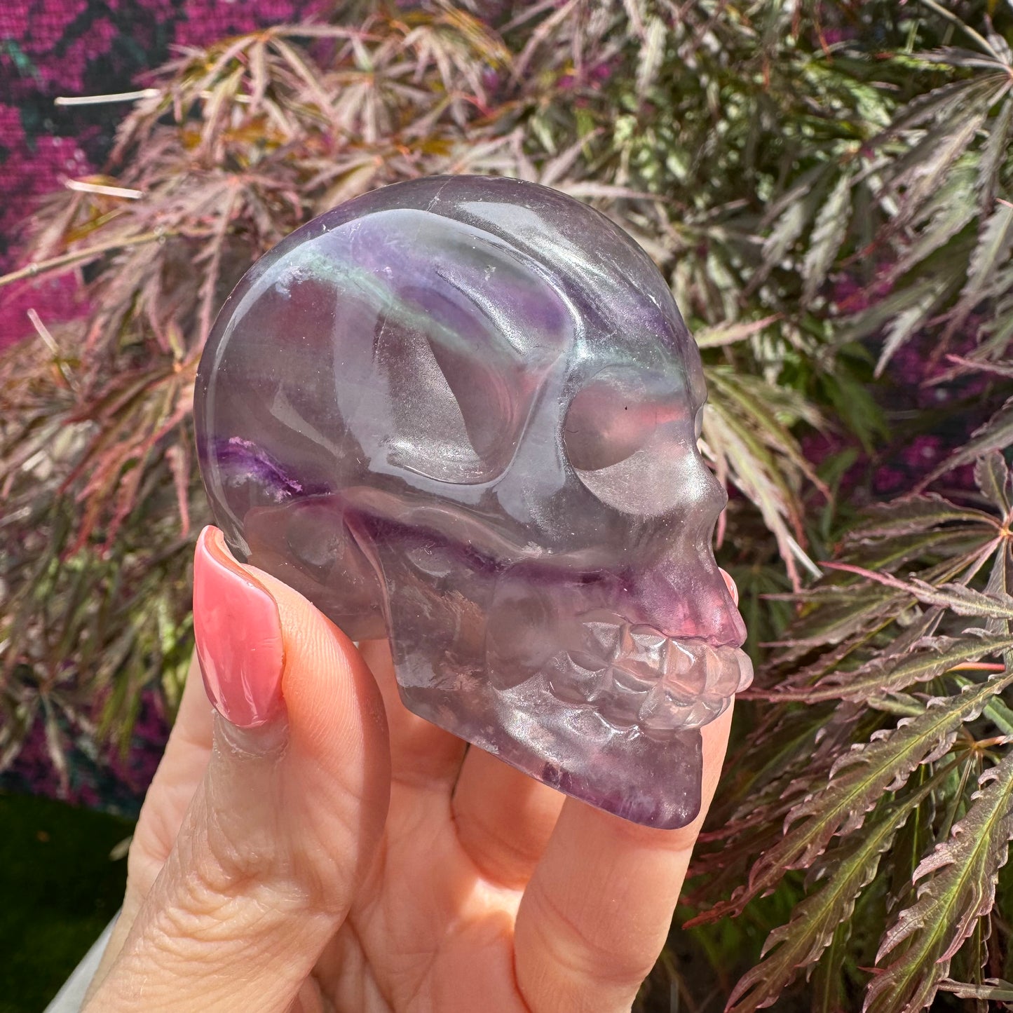 Rainbow Fluorite with Mica Skull