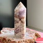 Druzy White Fluorite, Amethyst & Agate Tower No 4