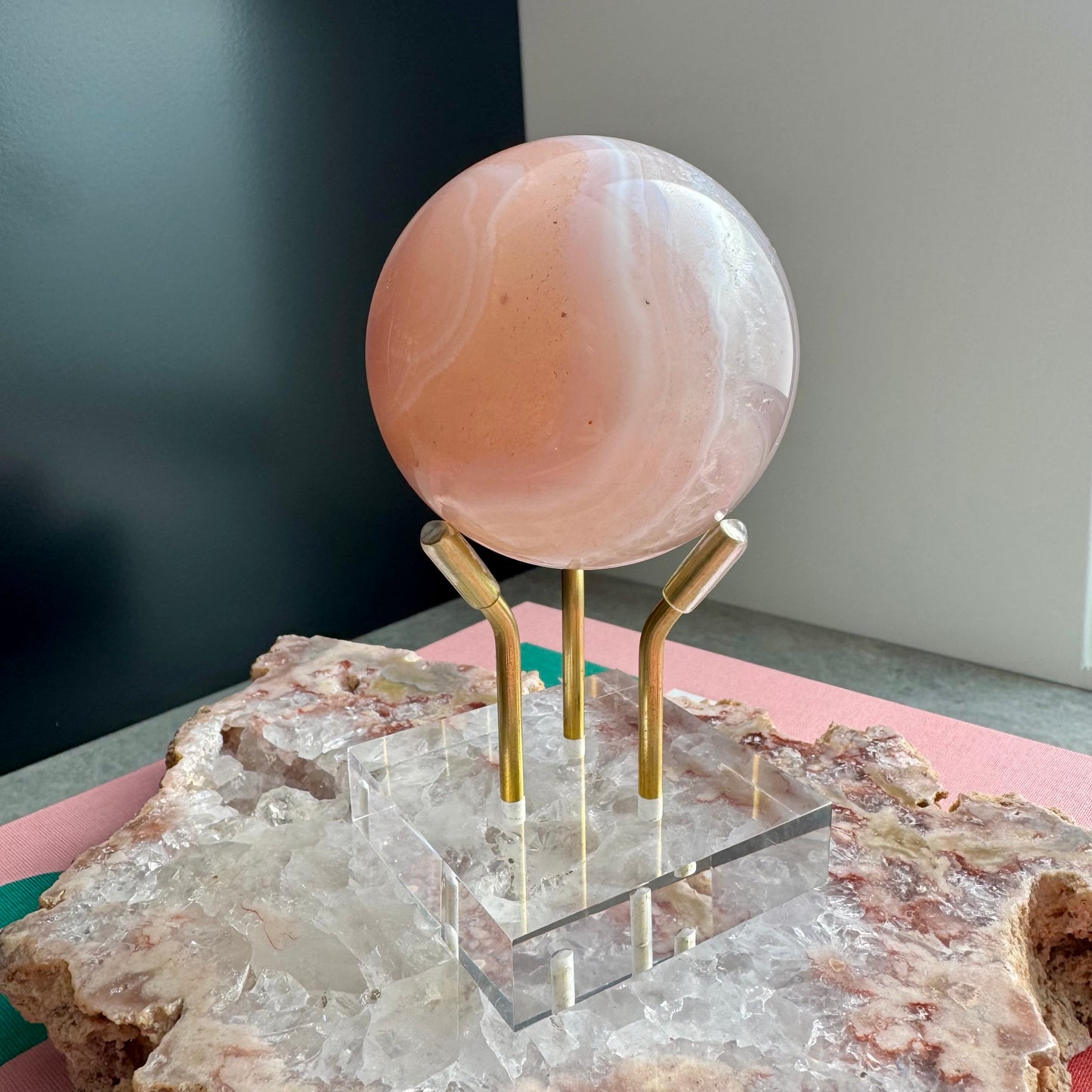 Pink Jelly Agate Sphere No 2