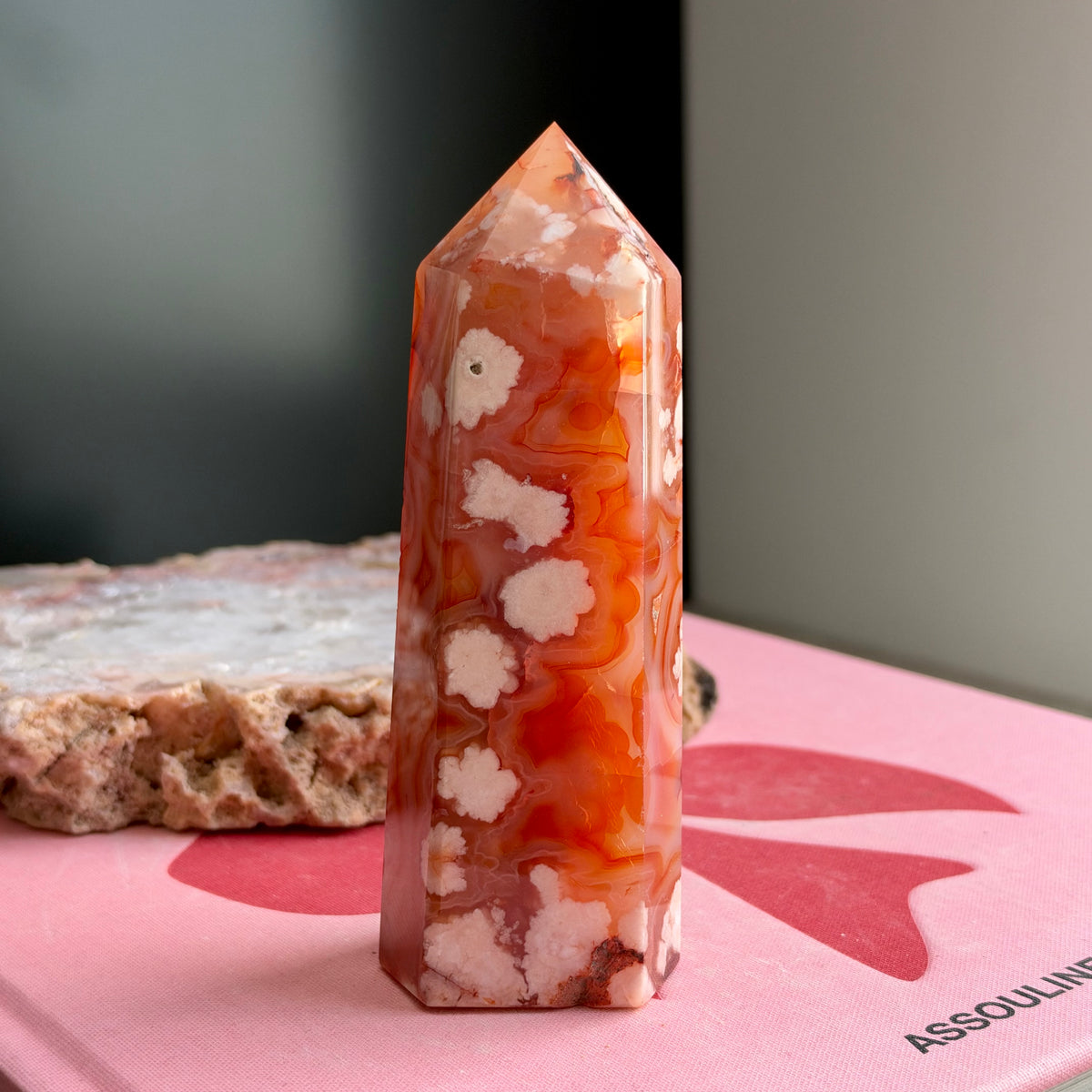 Carnelian with Flower Agate Tower No 94