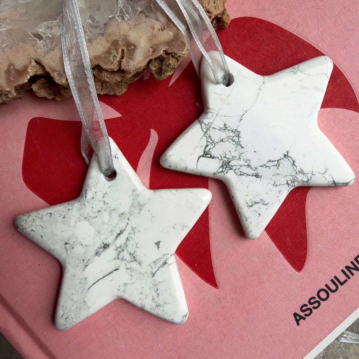 Howlite Christmas Star Hanging Decoration