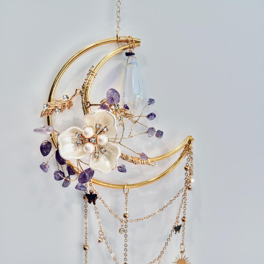 Amethyst Moon Gold Suncatcher