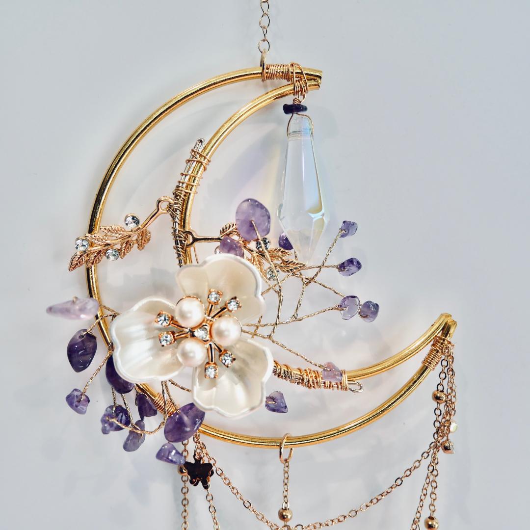 Amethyst Moon Gold Suncatcher