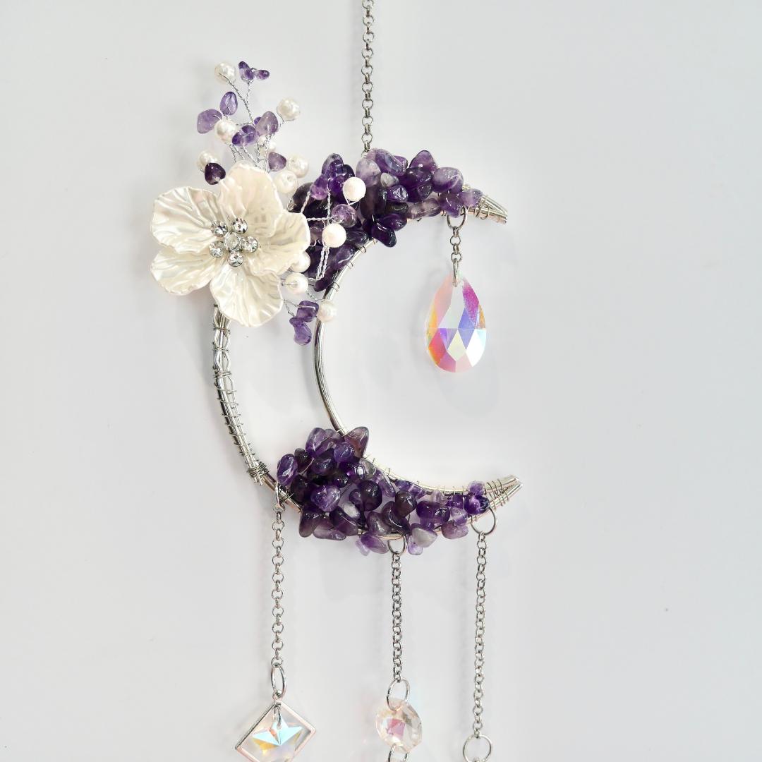 Amethyst Moon Silver Suncatcher