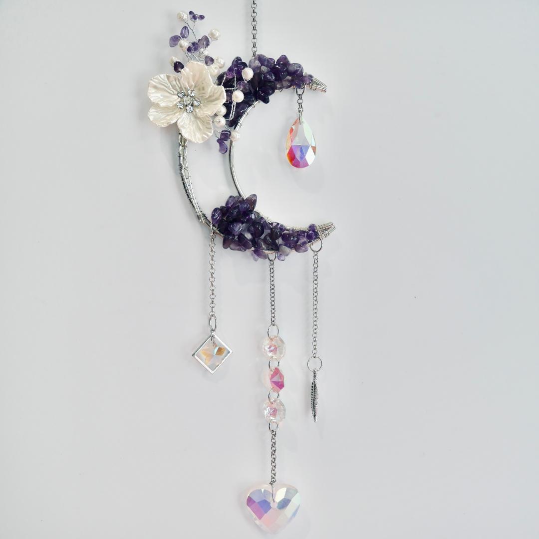 Amethyst Moon Silver Suncatcher