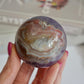 Amethyst with Mexican Lace Agate Sphere No 128