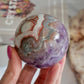 Amethyst with Mexican Lace Agate Sphere No 131