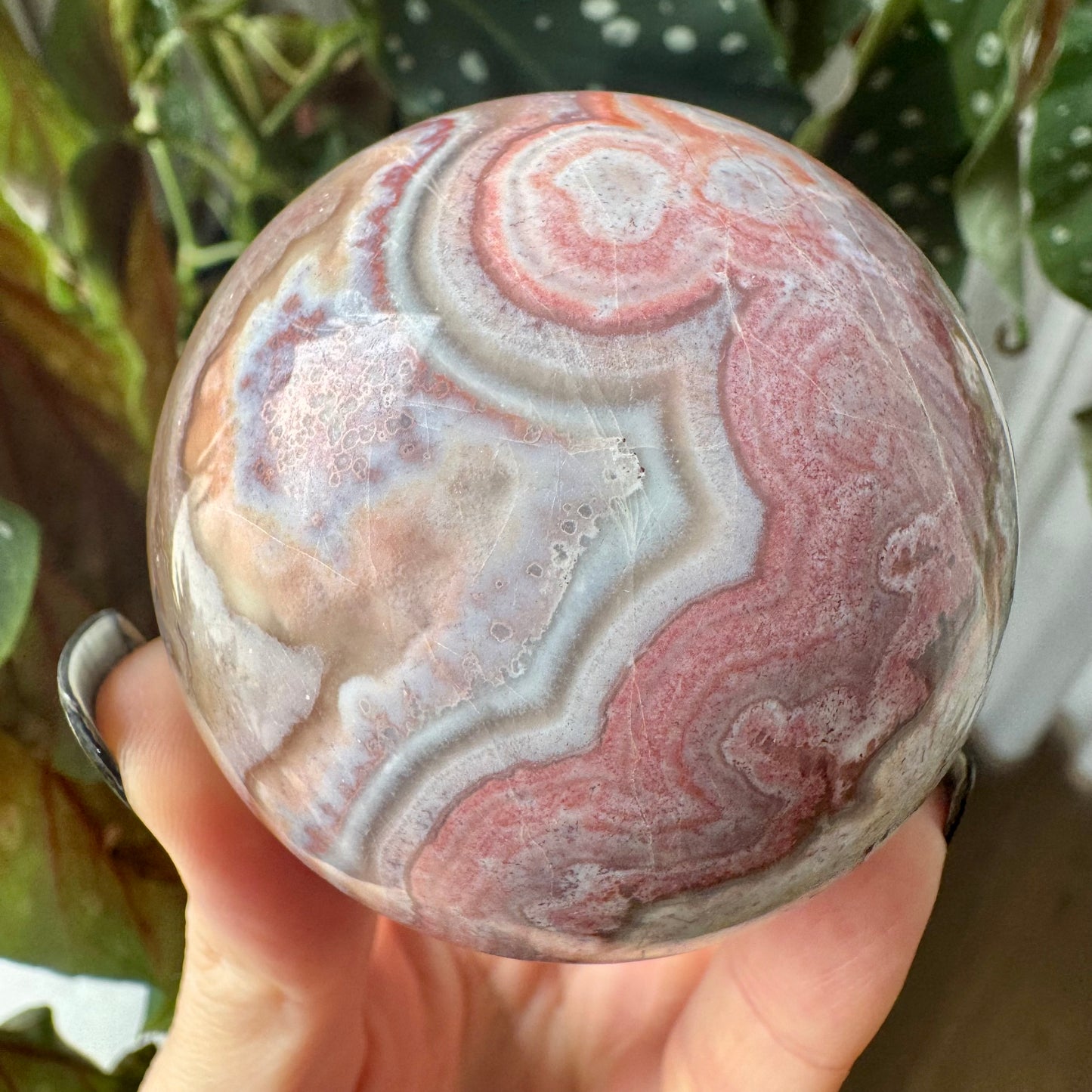 Pink Mexican Lace Agate Sphere No 163