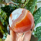 Carnelian with Flower Agate Sphere No 78