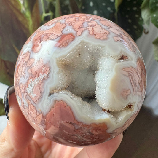 Druzy Pink Agate Sphere No 156