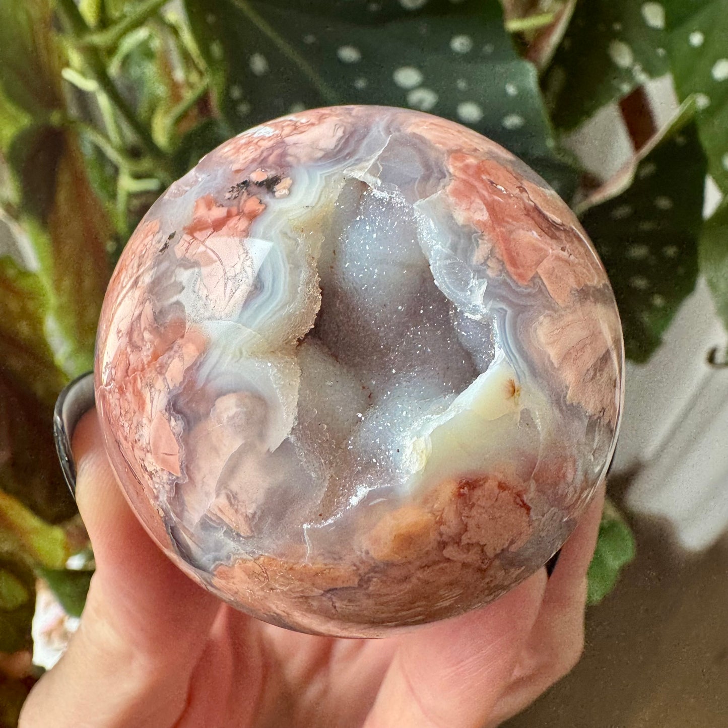 Druzy Pink Agate Sphere No 154