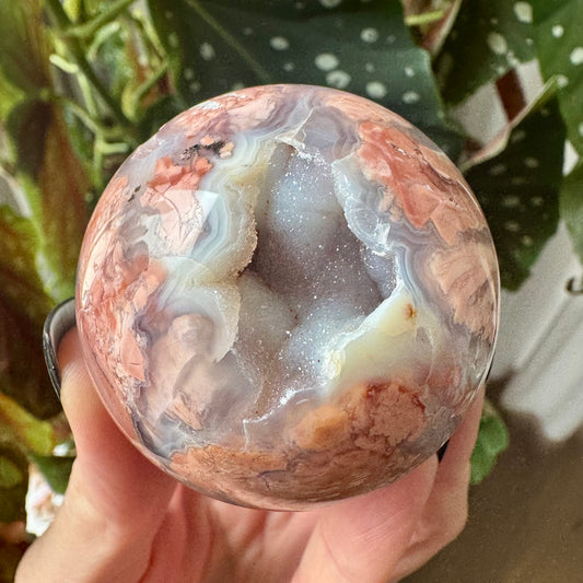 Druzy Pink Agate Sphere No 154
