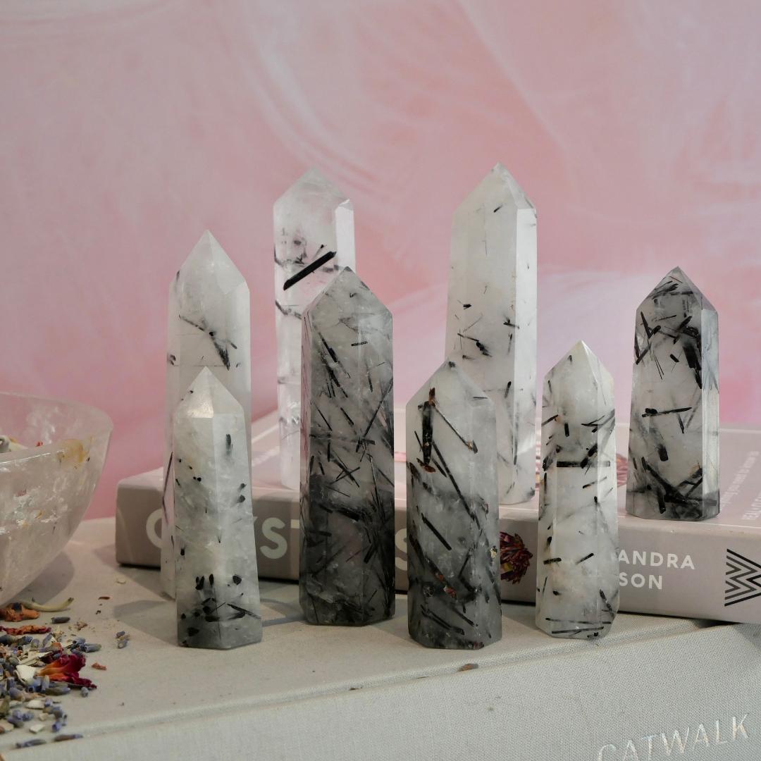 Black Tourmaline Quartz Towers