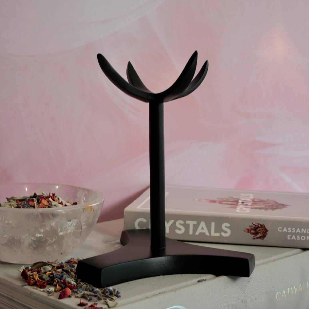 Medium Black Sphere Stand – B Zen Crystals