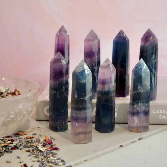 Blue Rainbow Fluorite Towers