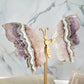 Amethyst with Mexican Lace Agate Butterfly Wings on Stand No 120