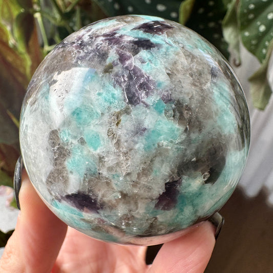 Amazonite, Lepidolite & Smokey Quartz Sphere No 210