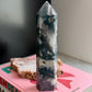 Druzy Moss Agate Tower No 242