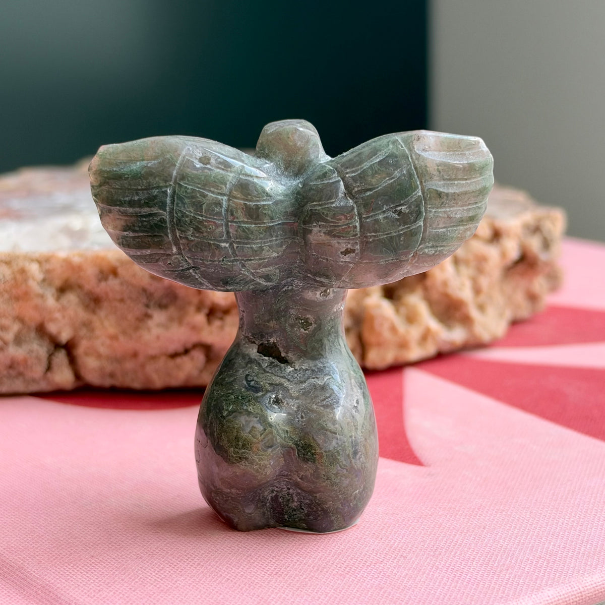 Druzy Mini Moss Agate Goddess Angel No 29