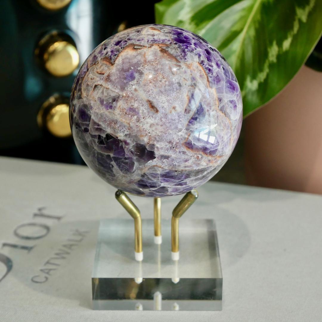 Druzy Chevron Amethyst Sphere No 158