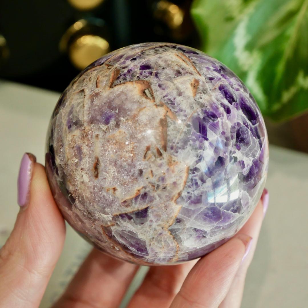 Druzy Chevron Amethyst Sphere No 158