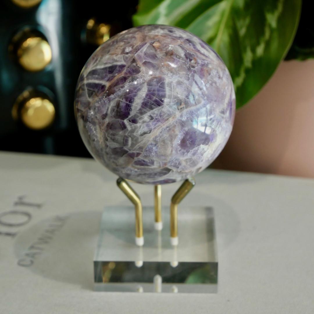 Druzy Chevron Amethyst Sphere No 159