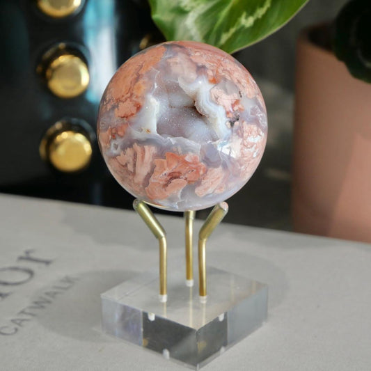 Druzy Pink Agate Sphere No 154