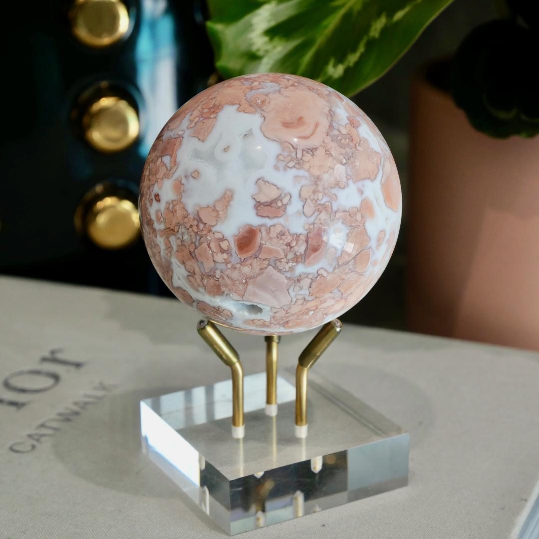 Druzy Pink Agate Sphere No 155