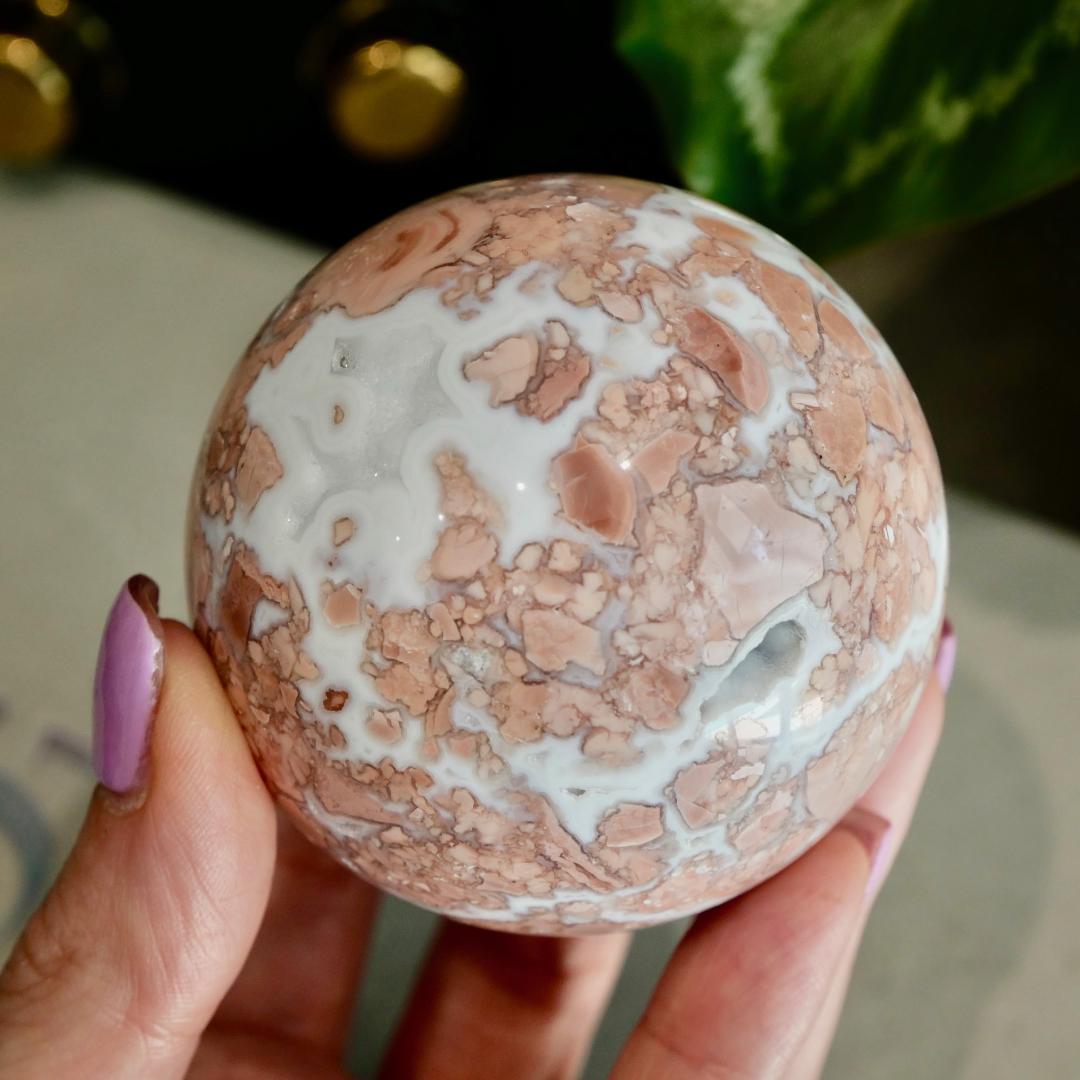 Druzy Pink Agate Sphere No 155